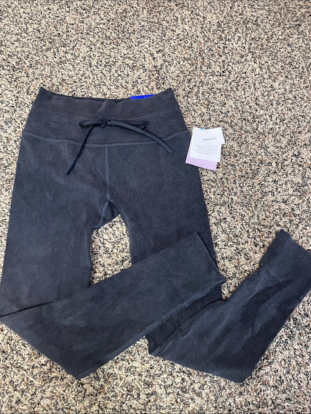 JoyLab Knit High Rise Jogger Leggings 7/8 Black Gray Size Small NWT/Snag